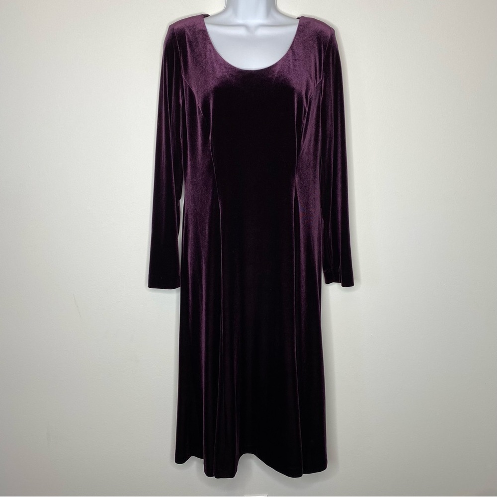 David Warren Vintage Purple Velvet Midi Dress